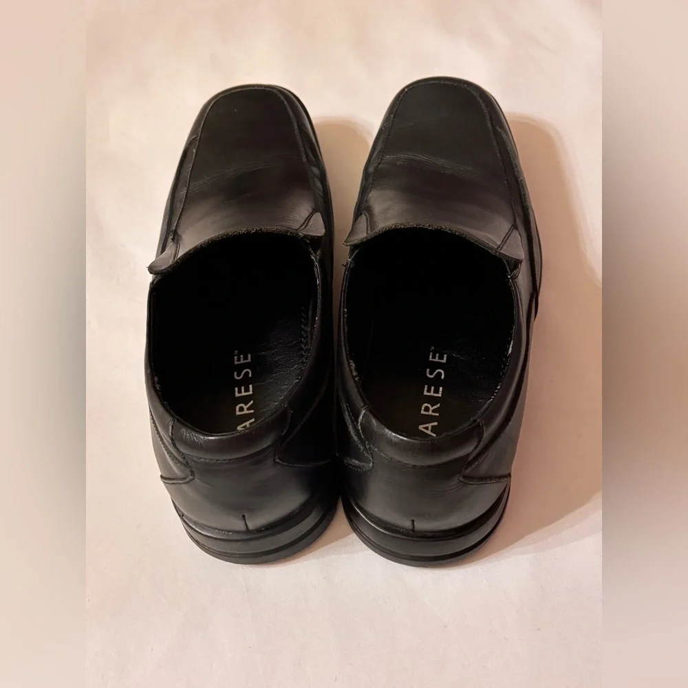 Varese Men's Black Leather Loafers Sz 91/2